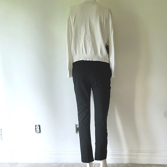 Karl Lagerfeld Paris Black Lace Crop Sweater Size L - Picture 8 of 11